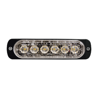 Luz Auxiliar de 6 LED, Azul, Bisel Negro, Lente Transparente