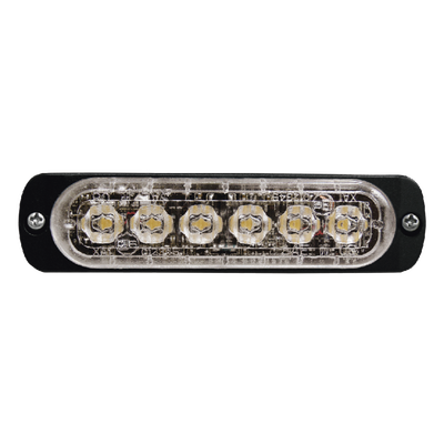 Luz Auxiliar de 6 LED, Azul, Bisel Negro, Lente Transparente