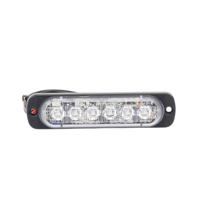 Luz Auxiliar de 6 LED, Azul, Bisel Negro, Lente Transparente