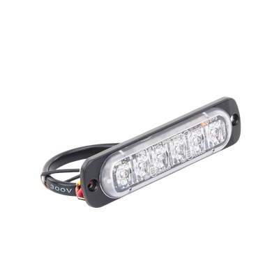 Luz Auxiliar de 6 LED, Azul, Bisel Negro, Lente Transparente