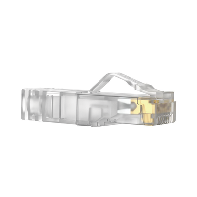 Plug RJ45 Cat6A, Para Cable UTP de Calibre 26 AWG, Chapado en Oro de 50 micras, Paquete de 100 piezas