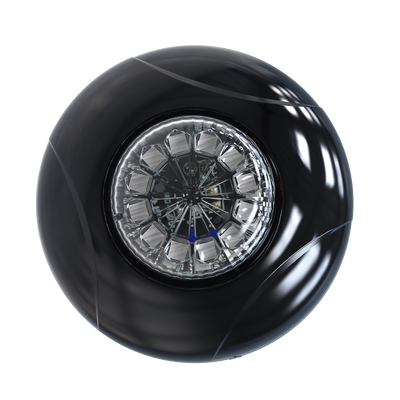 Estrobo Oculto de 12 LED, Brida negra, 12 Vcd, Rojo/Azul, Lente transparente