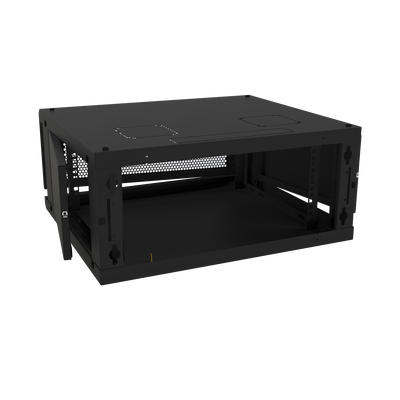 Gabinete de Pared Fijo, Con 4 Unidades de Rack, de 19 in, Fabricado en Acero, Puerta Perforada.