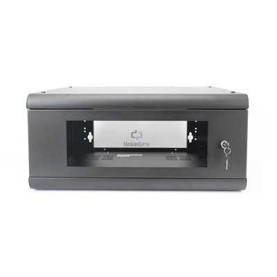 Gabinete de Pared con Puerta de Cristal Templado, 635mm de Profundidad, 4U Rack de 19'', Acero Reforzado