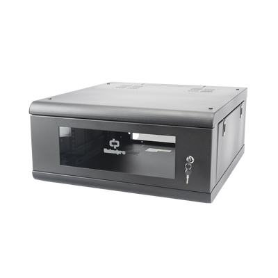 Gabinete de Pared con Puerta de Cristal Templado, 635mm de Profundidad, 4U Rack de 19'', Acero Reforzado