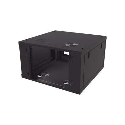 Gabinete de Pared con Puerta de Cristal Templado, 635 mm de Profundidad, 6U Rack de 19 in, Acero Reforzado