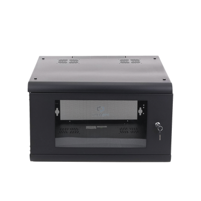Gabinete de Pared con Puerta de Cristal Templado, 635 mm de Profundidad, 6U Rack de 19 in, Acero Reforzado