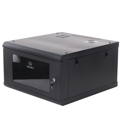 Gabinete de Pared con Puerta de Cristal Templado, 635 mm de Profundidad, 6U Rack de 19 in, Acero Reforzado