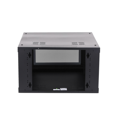 Gabinete de Pared con Puerta de Cristal Templado, 635 mm de Profundidad, 6U Rack de 19 in, Acero Reforzado