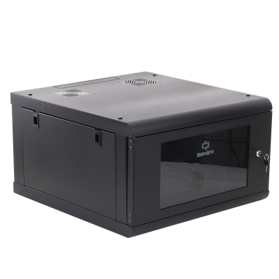 Gabinete de Pared con Puerta de Cristal Templado, 635 mm de Profundidad, 6U Rack de 19 in, Acero Reforzado