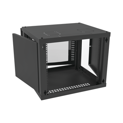 Gabinete para Montaje en Pared Fijo, con 9 Unidades de Rack, de 19in, Puerta de Cristal Templado, Fabricado en Acero