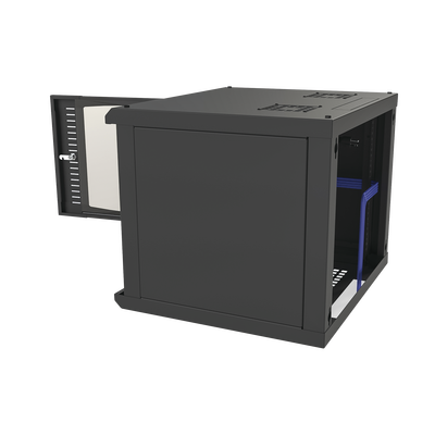 Gabinete para Montaje en Pared Fijo, con 9 Unidades de Rack, de 19in, Puerta de Cristal Templado, Fabricado en Acero