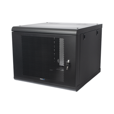 Gabinete de Pared con Puerta Perforada, 635mm de Profundidad, 9U Rack de 19 in, Acero Reforzado