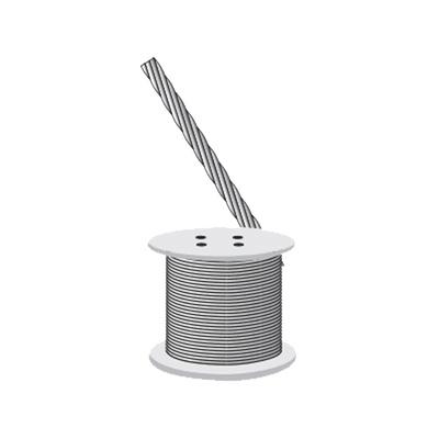 Cable de Retenida 7 Hilos , Resistencia 600 kg, Diámetro 1/8" (Metro). Acero Galvanizado