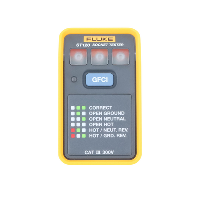 Probador de Tomacorriente Eléctrico Estándar o GFCI, Con LEDs de Alto Brillo y Gráfico Incluido Para Verificar Rápida y Fácilmente el Cableado