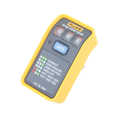 Probador de Tomacorriente Eléctrico Estándar o GFCI, Con LEDs de Alto Brillo y Gráfico Incluido Para Verificar Rápida y Fácilmente el Cableado