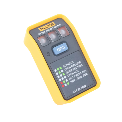 Probador de Tomacorriente Eléctrico Estándar o GFCI, Con LEDs de Alto Brillo y Gráfico Incluido Para Verificar Rápida y Fácilmente el Cableado