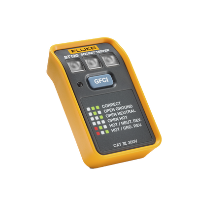 Probador de Tomacorriente Eléctrico Estándar o GFCI, Con LEDs de Alto Brillo y Gráfico Incluido Para Verificar Rápida y Fácilmente el Cableado