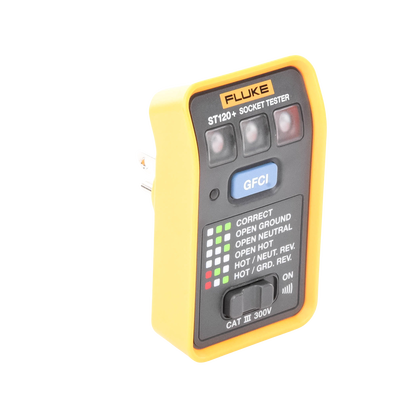 Probador de Tomacorriente Eléctrico Estándar o GFCI con Señal Acústica, Con LEDs de Alto Brillo y Gráfico Incluido Para Verificar Rápida y Fácilmente el Cableado