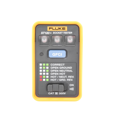 Probador de Tomacorriente Eléctrico Estándar o GFCI con Señal Acústica, Con LEDs de Alto Brillo y Gráfico Incluido Para Verificar Rápida y Fácilmente el Cableado