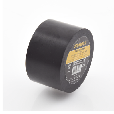 Cinta Eléctrica STRONGHOLD Para Aislar, de PVC, Trabajo Pesado Eléctrico (UV, abrasión, aceite, corrosión), Grosor 0.21 mm (8.5 mil), Ancho 50 mm, y 20 m Largo, Uso Int./Ext., Color Negro. Superior a cinta Super 33
