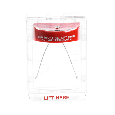 Cubierta Protectora Serie Stopper II® De Policarbonato, Con Bocina, Espaciador Transparente, Montaje en Superficie, Etiqueta en Inglés