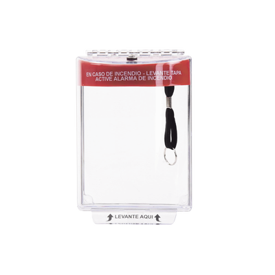 Cubierta Universal Transparente con Espaciador, Texto de Incendio en Español