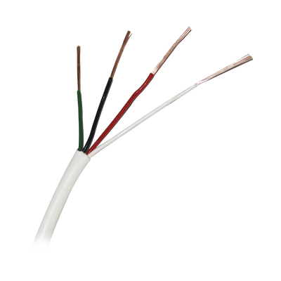 Bobina de 305 Metros / Cable de Cobre / 4 x 22 AWG / Tipo Alarmas UL / Para Interior / Color Blanco / Para Aplicaciones de Alarmas de Intrusión / interfonos / TV Porteros / y Multi-Propósito/  Hecho en México