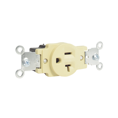 Contacto Sencillo /15 A 125V / Tapa Marfil /Base negra/ No Nema.