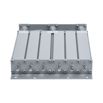 Duplexer SmartHouse en UHF, 6 Cav. 403-430 MHz, 50 Watt, 15MHz Sep. Rechazo de Banda, BNC Hembras.