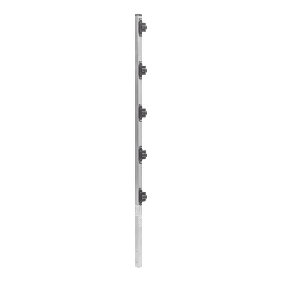 Poste de Paso de 1.2m para Cerca Electrificada de PTR Cuadrado de Aluminio de 1" de lado con 5 Aisladores Instalados.