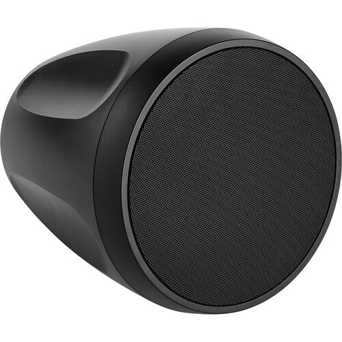 Altavoz colgante para conferencias Shure MXN-6 color negro, conexión Dante y alimentación PoE, diseño elegante para integración audiovisual en corporativos y salas de juntas.