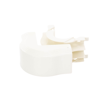 Esquinero exterior, para uso con canaleta T45, Material PVC Rígido, Color Blanco Mate