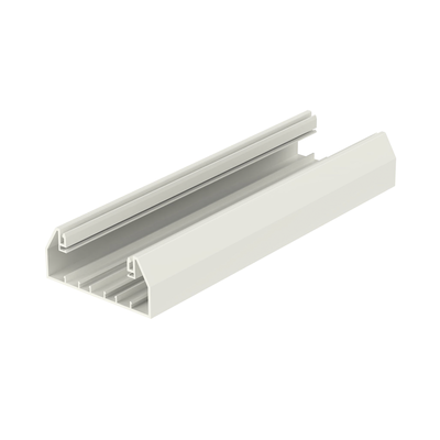 Base para canaleta T-70, de PVC rígido, con orificios perforados para montaje, 103.3 x 44.9 x 2400 mm, Color Blanco Mate