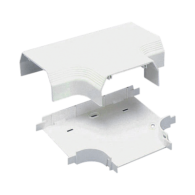 Accesorio en "T", para uso con canaleta T70, Material PVC Rígido, Color Blanco Mate