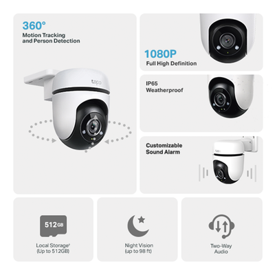 Cámara IP Wi-Fi 2 megapixel / Visión 360 / Audio doble vías / Visión Nocturna /  Notificación Push / Memoria Micro SD