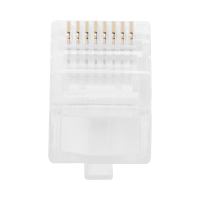Bote con 100 Piezas de Plug Modular RJ45 Cat5e sin blindaje, chapado de oro a 30 micras para durabilidad extrema