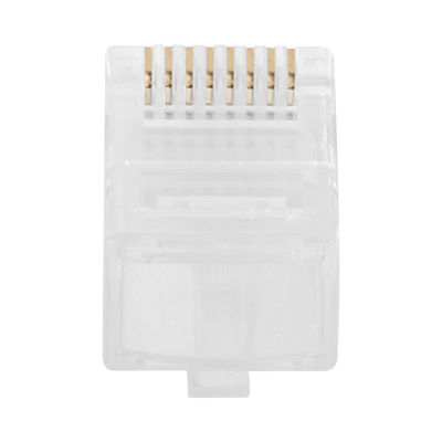 Bote con 100 Plugs Pass through RJ45 Cat6 sin blindaje, chapado de oro a 30 micras para durabilidad extrema