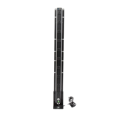 PDU Vertical de 10 Contactos (NEMA 5-15R). Volt. Ent./Sal.: 120Vca/15A compatible con Racks EIRL y EIQR.