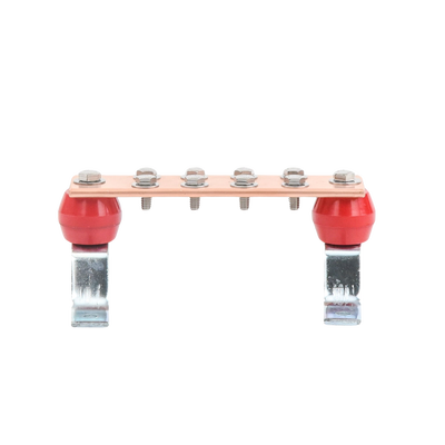 Barra para Unión de Cobre con Capacidad de 1000A, medidas  7-7/8 x 2 x 1/4 in., con Aisladores (Sin Gabinete)