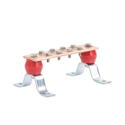 Barra para Unión de Cobre con Capacidad de 1000A, medidas  7-7/8 x 2 x 1/4 in., con Aisladores (Sin Gabinete)