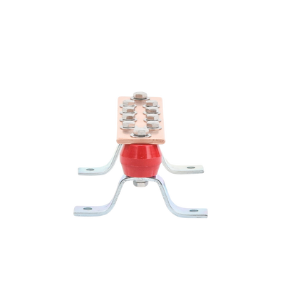Barra para Unión de Cobre con Capacidad de 1000A, medidas  7-7/8 x 2 x 1/4 in., con Aisladores (Sin Gabinete)
