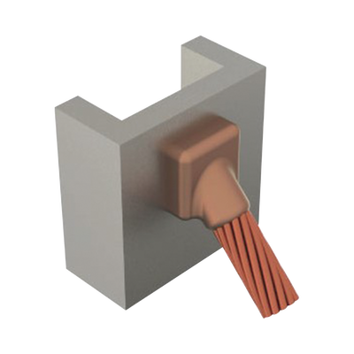MOLDE SOLD. EXOTÉRMICA CONEXIÓN DE CABLE DE PASO 4/0 A SUPERFICIE DE ACERO HORIZONTAL.