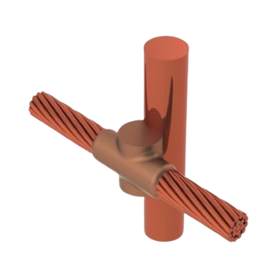 Molde para soldadura exotermica, costado de de varilla 5/8 in. a Cable de Paso 4 AWG.