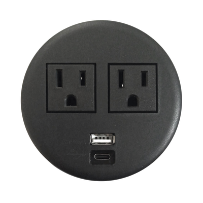 Multicontactos empotrable Doble/ USB "A & C", Color Negro, no incluye cable de poder (11000-83604)