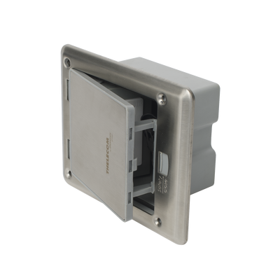 Caja de piso con contacto eléctrico (Duplex), resistente al agua, IP66 (Con tapa cerrada) (11000-53201)