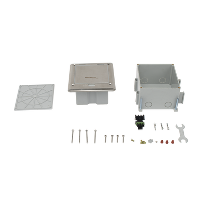 Caja de piso con contacto eléctrico (Duplex), resistente al agua, IP66 (Con tapa cerrada) (11000-53201)