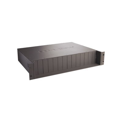 Chasis para Montaje en Rack de 14 bahías / Soporta Convertidores de Fibra Óptica TP-Link /  Compatibles (MC111CS, MC112CS, MC220L, MC110CS, MC100CM, MC210CS, MC200CM) / Plug and Play