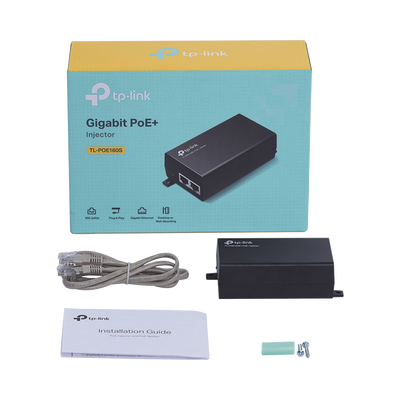 Inyector PoE+ (30W) / Gigabit 802.3 af/at / 2 puertos 10/100/1000 Mbps / Plug and Play / Fuente alimientación Integrada