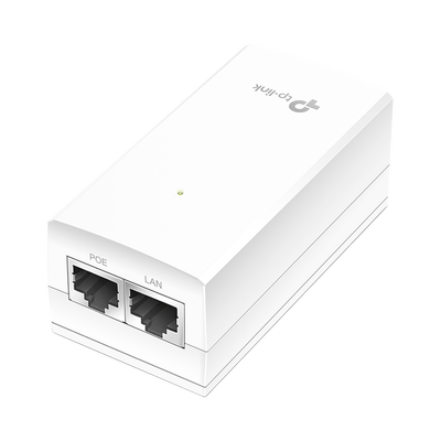 Inyector PoE Pasivo de 48V (18 Watts) / 2 puerto 10/100/1000 Mbps / Plug and Play / Montaje en Pared
